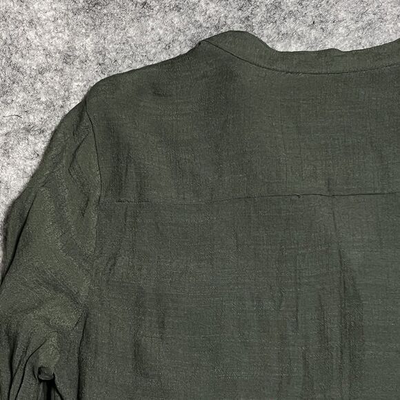 Zac & Rachel Tunic Blouse Women’s Large Top Green Roll Tab Lightweight NWT - Picture 14 of 15